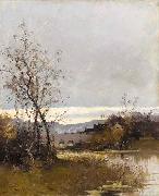 Eugene Galien-Laloue On the riverbank oil painting artist